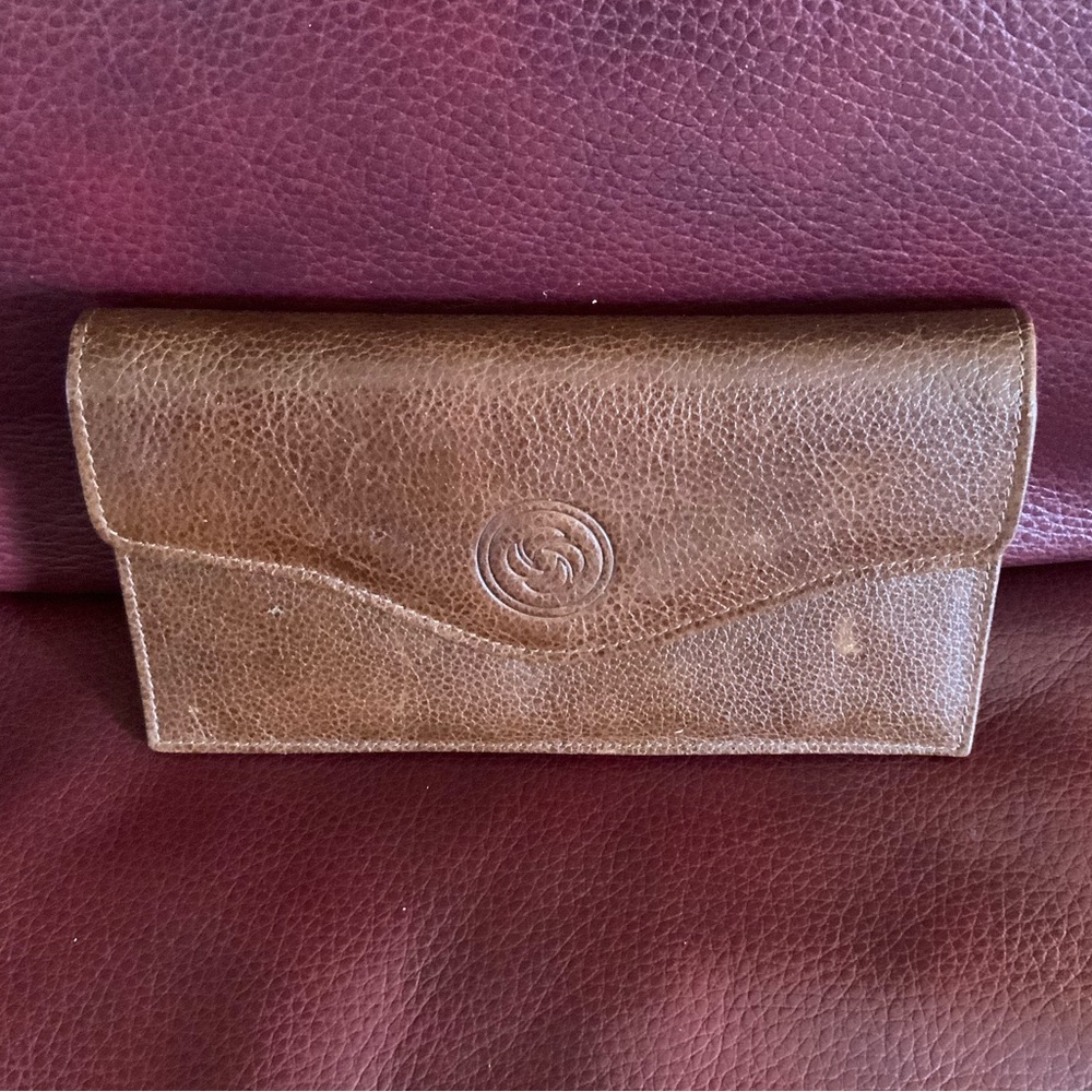 Vtg rare Samsonite bifold check Wallet with slots. Full grain leather.  NWT.